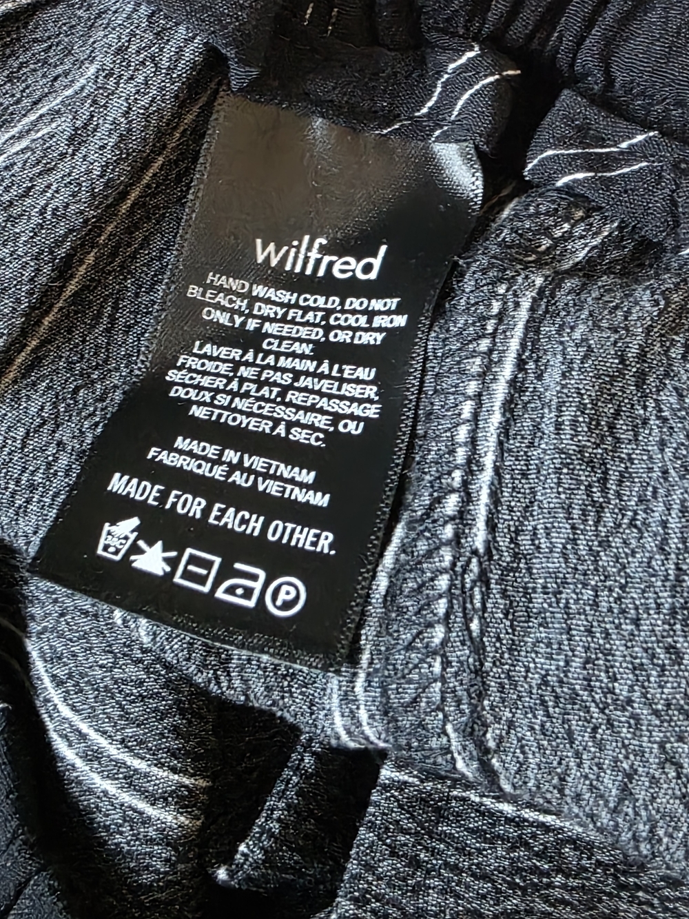 NWOT Aritzia Wilfred Faun Crepe Pants - Black/Oak Size M - Picture 7 of 8